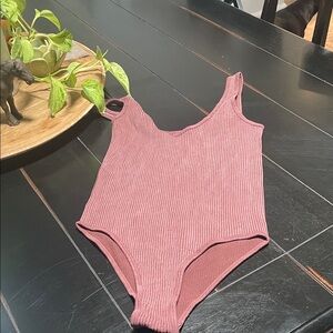 Aura Ribbed Mauve Kids Bodysuit